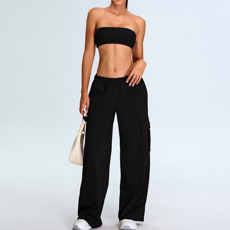 Strapless Ribbed Crop