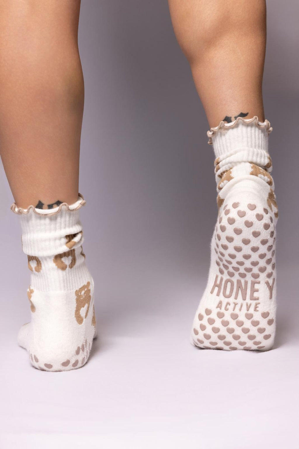 Honey Bear Grip Socks