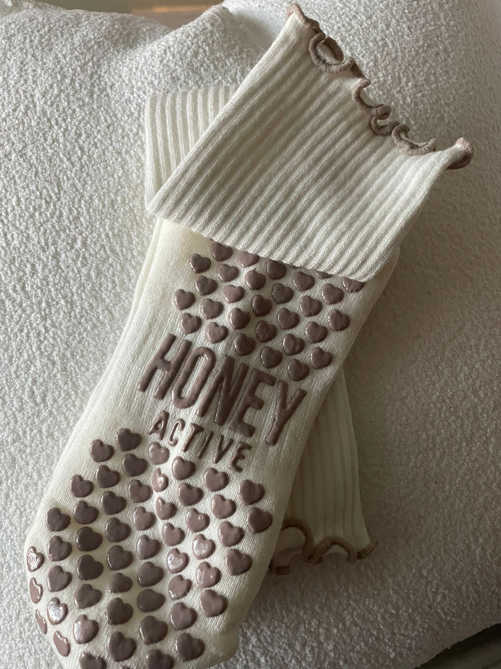 Honey Grip Socks - Classic White