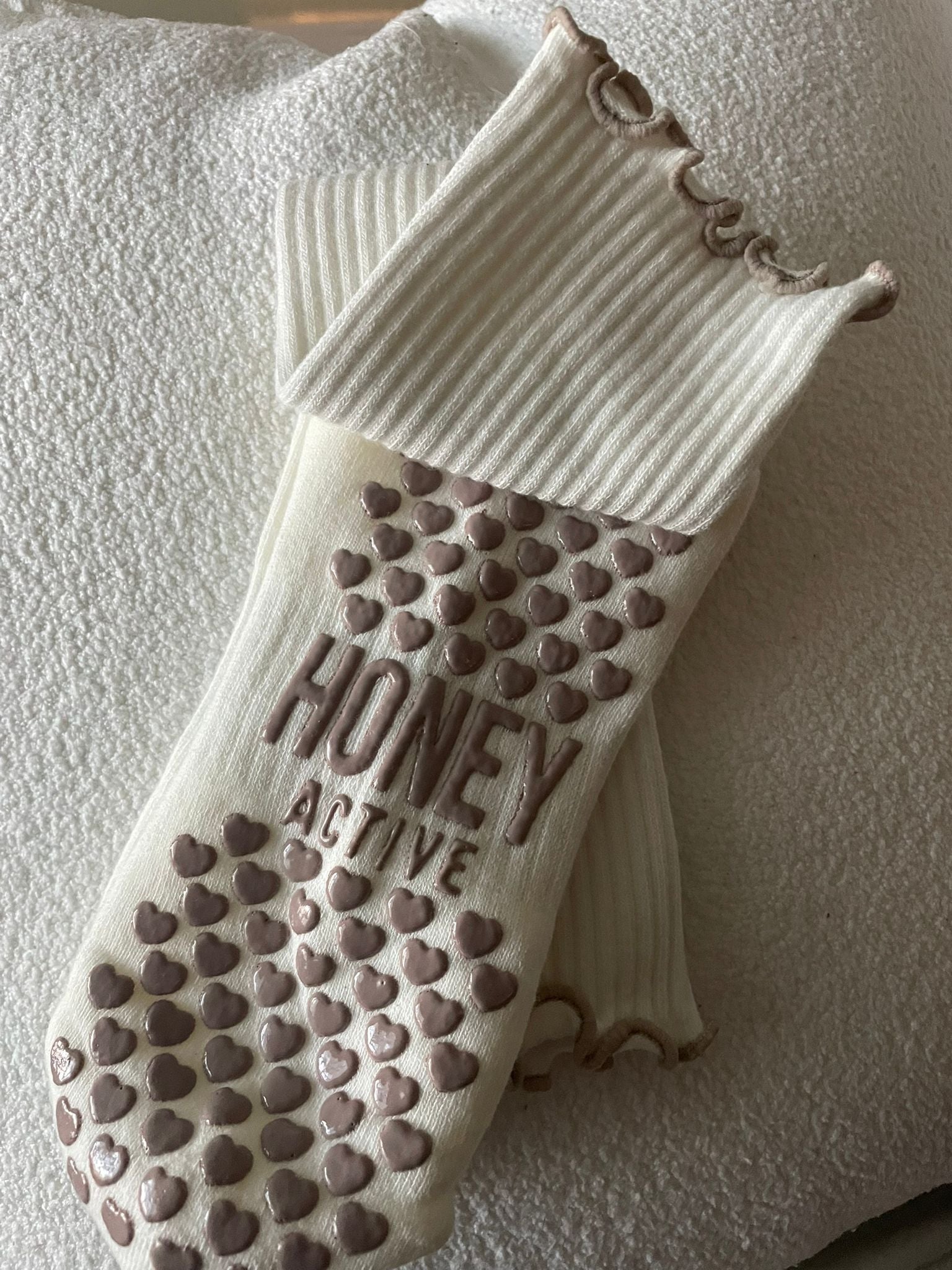Honey Grip Socks - Classic White